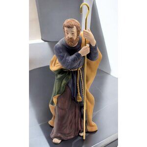 Vintage Kirkand Nativity Joseph Standing with Staff 75177 Porcelain 8 Inch